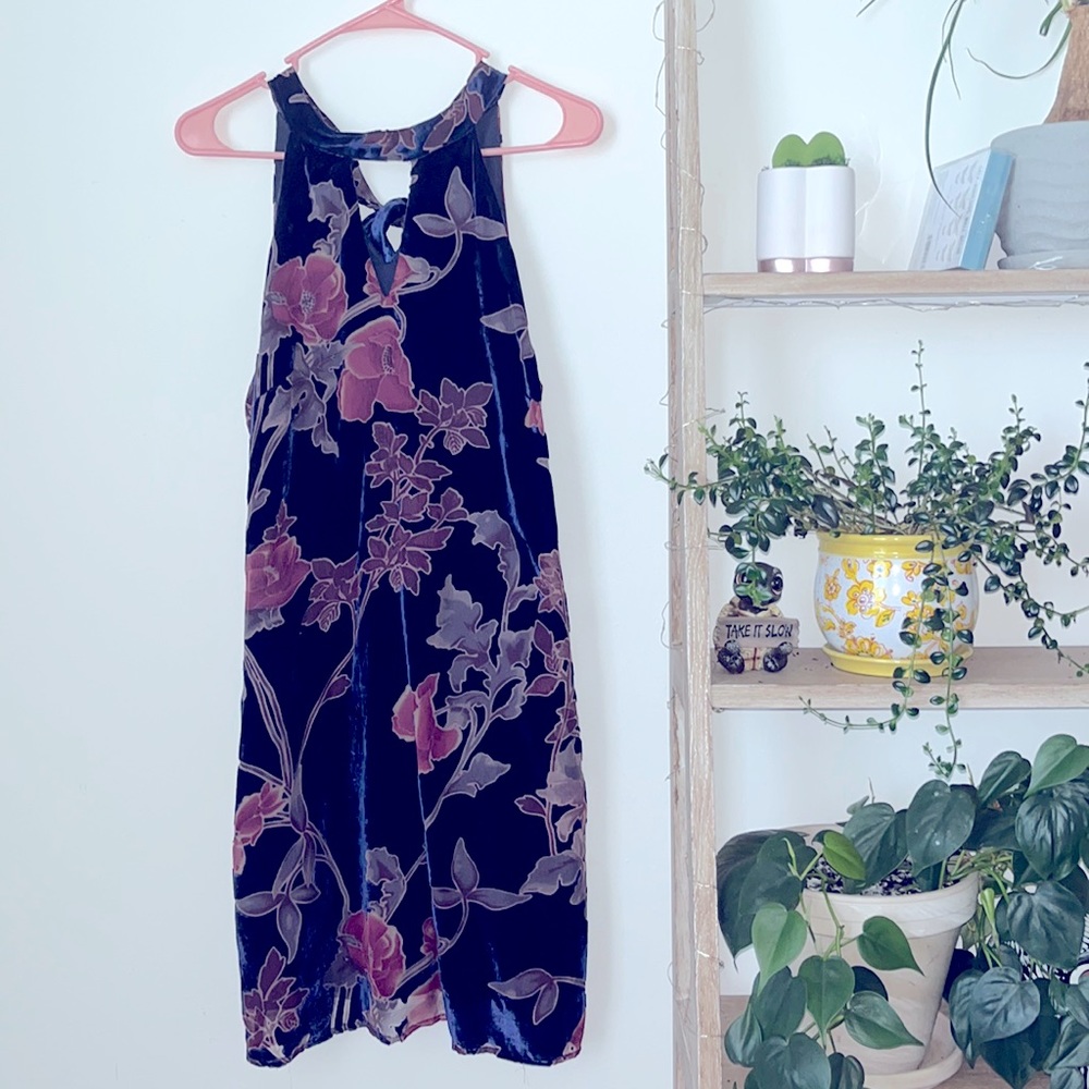 Skies Are Blue Velvet Dress